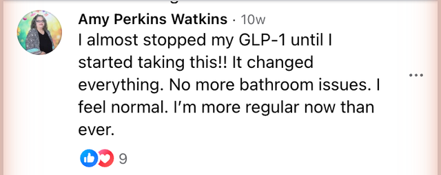 Source Facebook comment about GLP-1 SOS