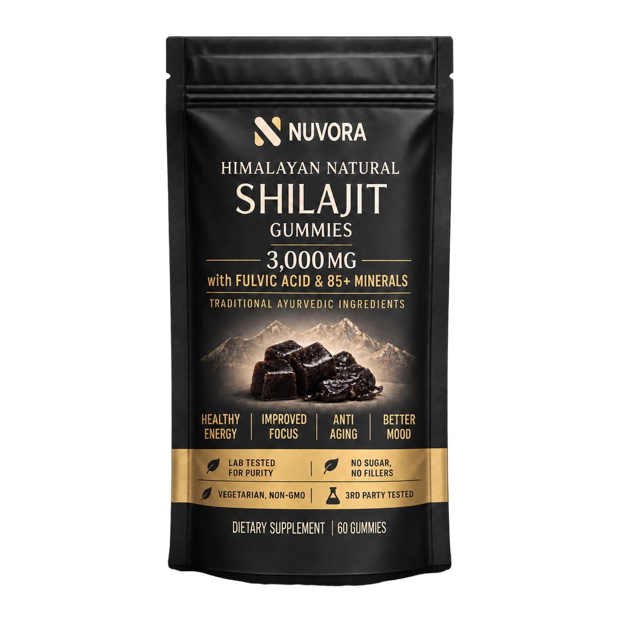 Nuvora Himalayan Shilajit Gummies pouch