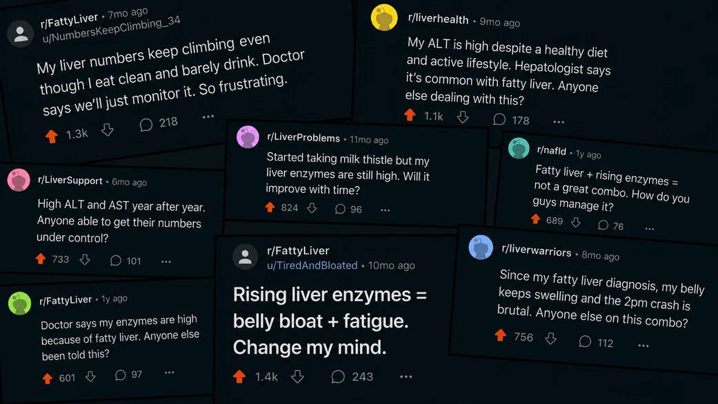 People discussing persistent liver symptoms
