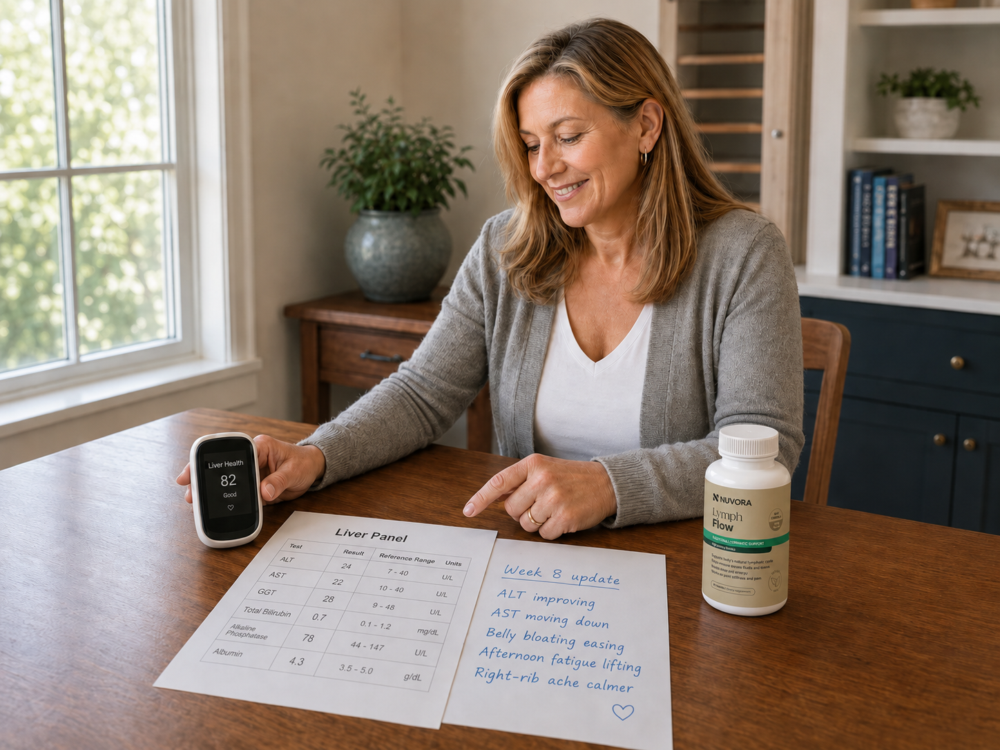 Lymph Flow progress and liver-marker tracking