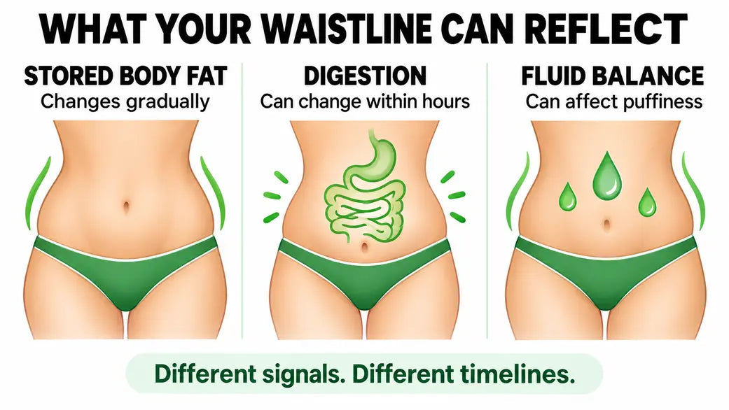 Comparison of body fat, digestive bloating and fluid balance