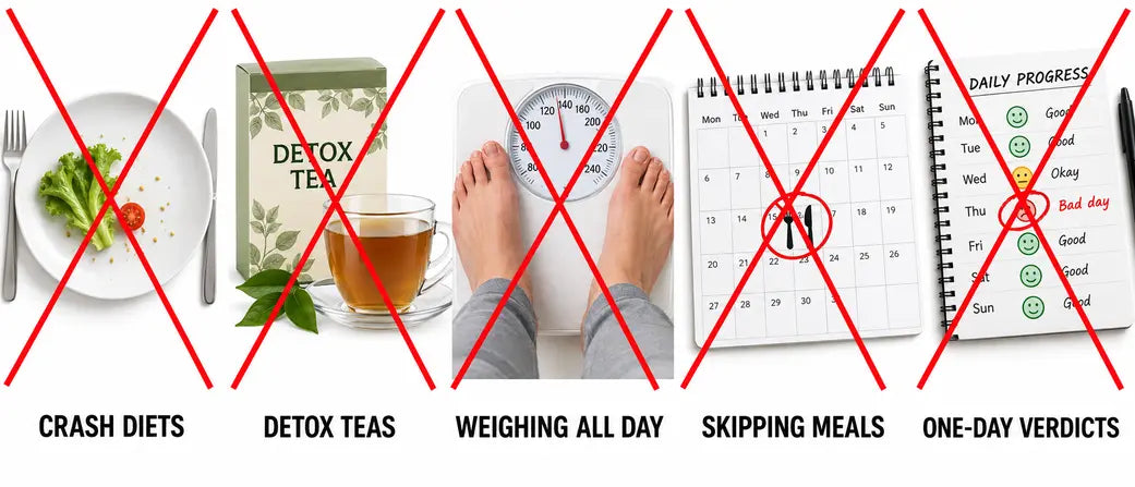 Crash diets, detox teas and daily scale checking